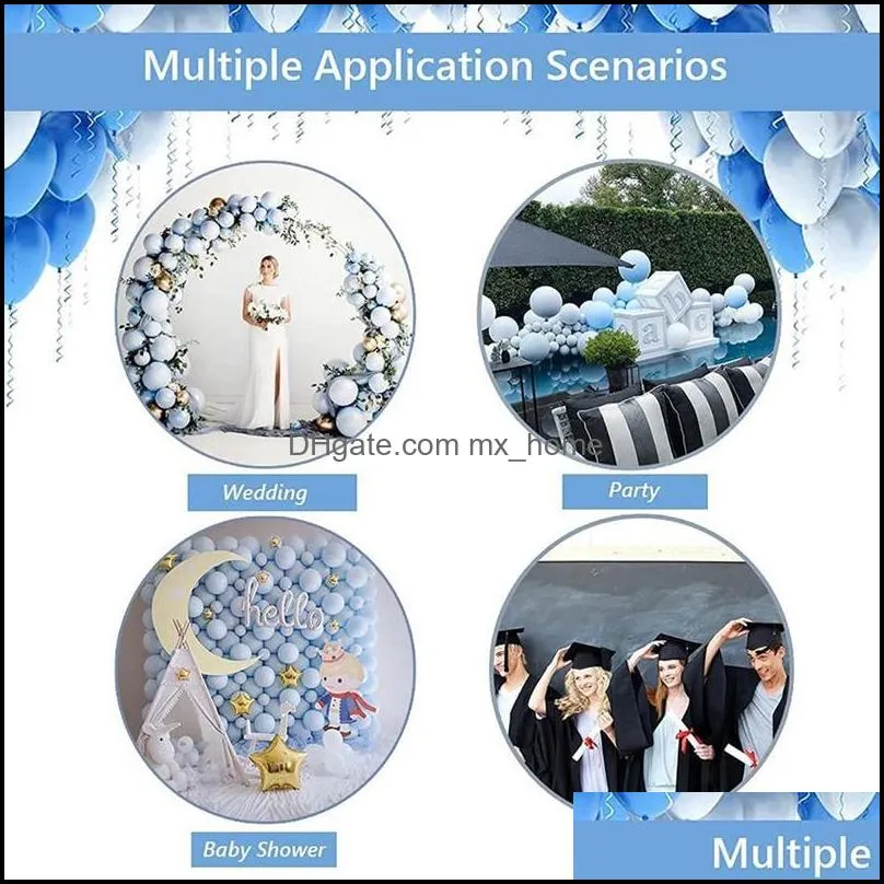 blue balloons garland arch kit 107 pcs white silver balloon confetti archparty