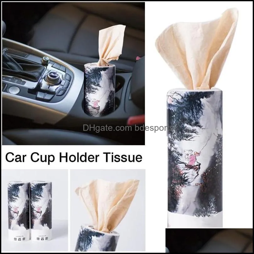 3-layer disposable car box cup holder cylindrical storage 180 sheets supplies 158mm x 190mm