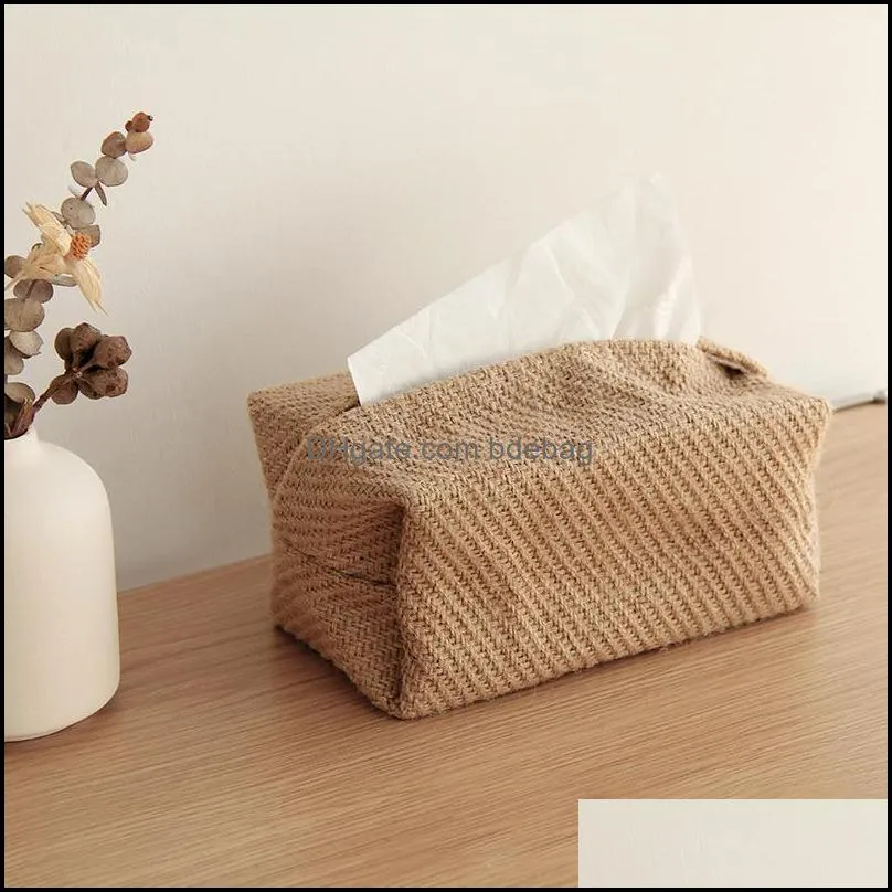 cotton and linen pumping box fabric simple weaving home decoration toilet paper storage container office car