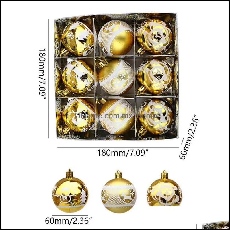 christmas hanging balls 9 pcs gift box packaging for xmas tree home bedroom indoor outdoor ornaments