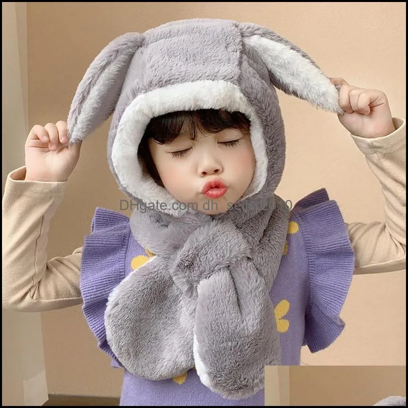baby hat scarf set rabbit warm knitted winter kids hat boy girl beanie caps autumn outdoor 20211230 t2