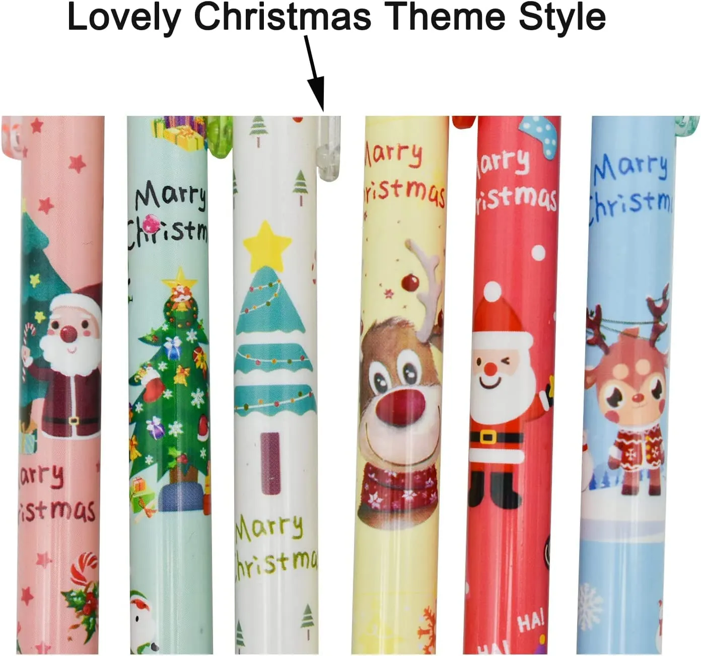 black pens cartoon pens ballpoint pens back to school supplies cartoon gel pen retractable printing pens santa claus christmas trees snowman elk black ink