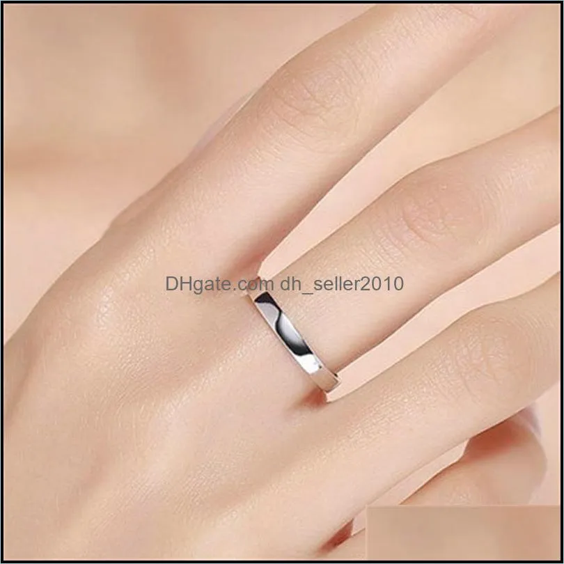 High Quality 925 Sterling Silver Wedding Ring Classic Round Finger Ring Women Engagement Jewelry Gift 2001 Q2