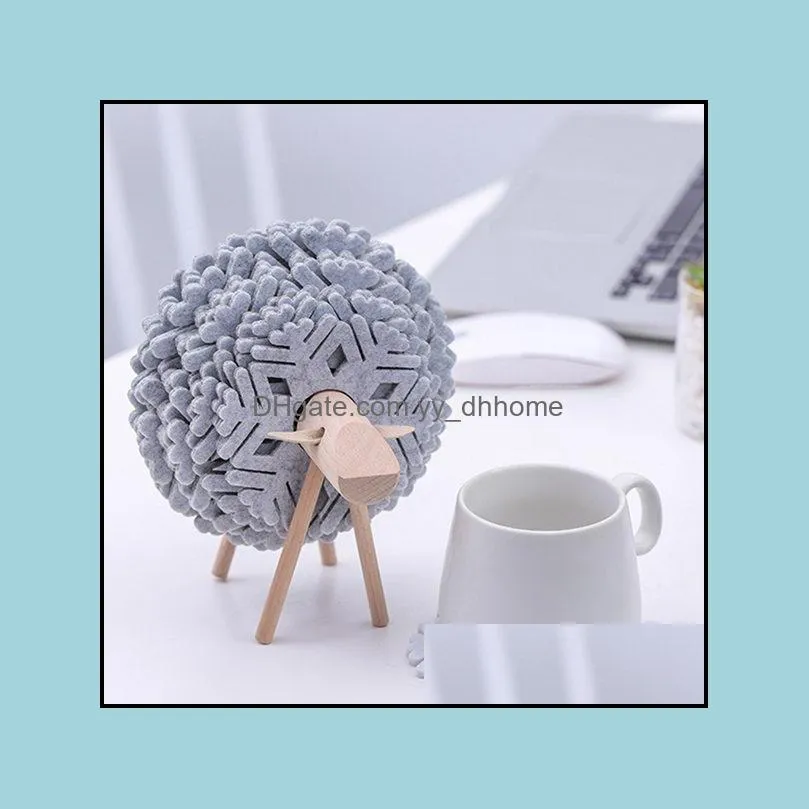 Sheep Shape Anti Slip Cup Coasters Insulated Round Felt Japan Style Creative Home Office Decor