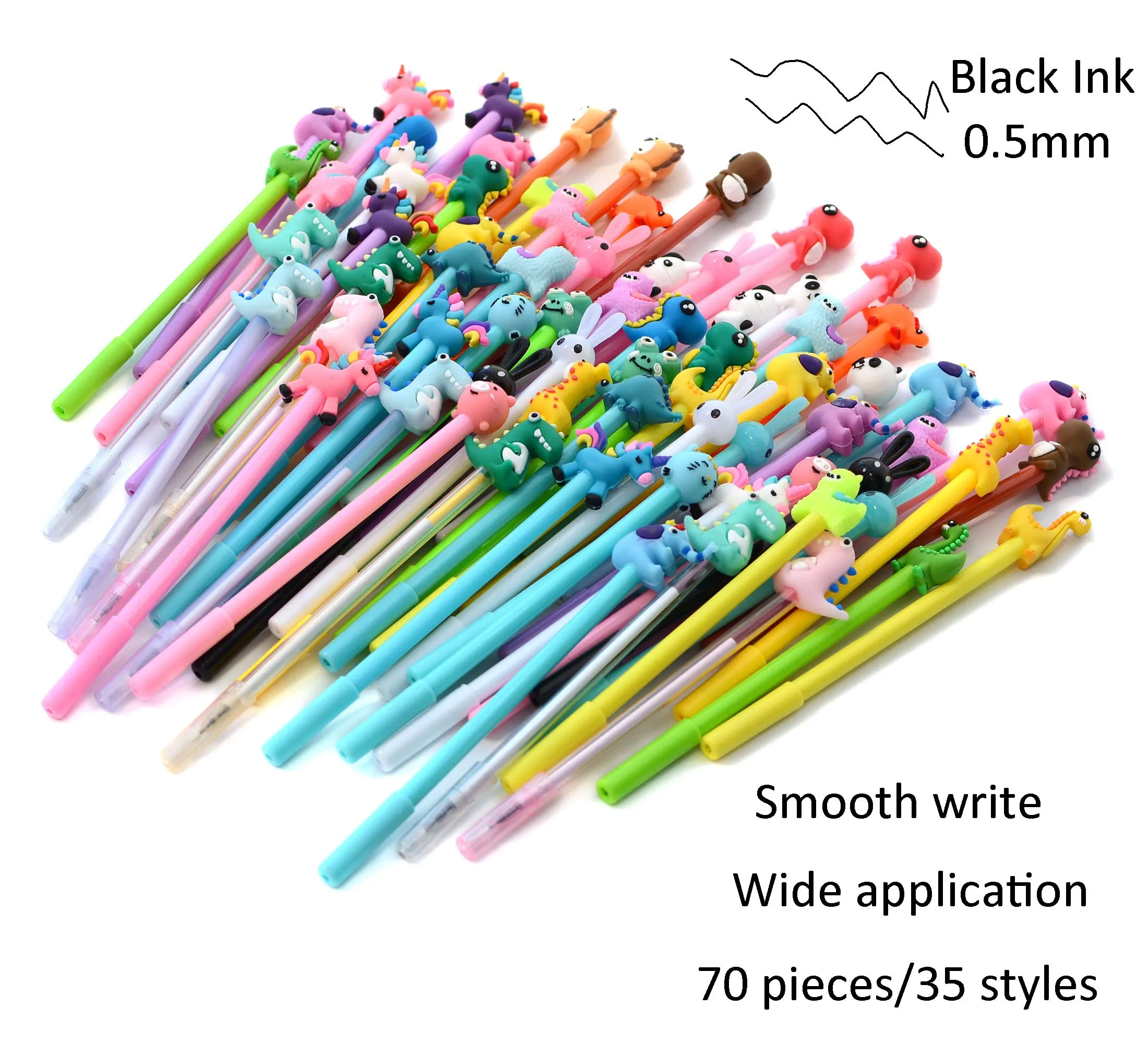 cute cartoon novelty gel ink pens cartoon animal writing pens 0 5 mm black ink assorted styles fun kawaii pens bulk for kids office school supplies assortment black