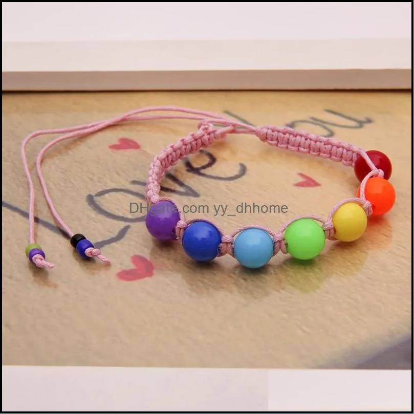 Promotional Colorful Plastic Weave Beads Bracelet for Women Kids Handmade Bohemian Style Ajustable Rope Bracelet Wholesale