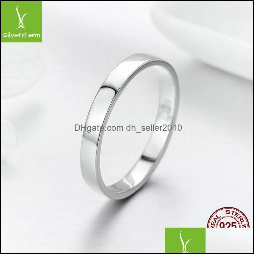 High Quality 925 Sterling Silver Wedding Ring Classic Round Finger Ring Women Engagement Jewelry Gift 2001 Q2