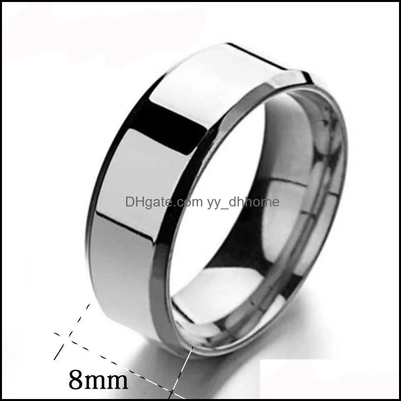 6mm 8mm Gold Silver Black Tungsten Stainless Steel Rings for Women Men Simple Glossy Engagement Rings Fashion Jewelry Gift