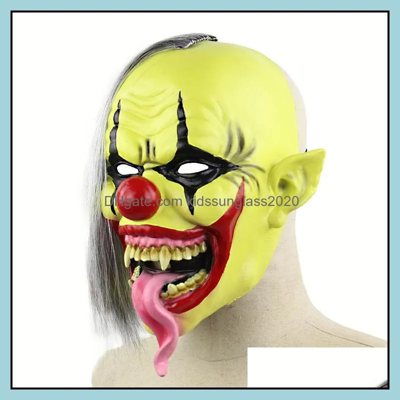 halloween toy horror green face clown mask halloween christmas foreign trade amazon latex mask headgear wholesale