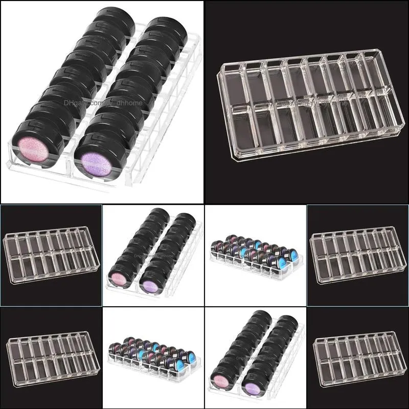 Transparent Acrylic 16 Grids Cosmetic Display Box Eyeshadow Lipsticks Holder Makeup Tools Case