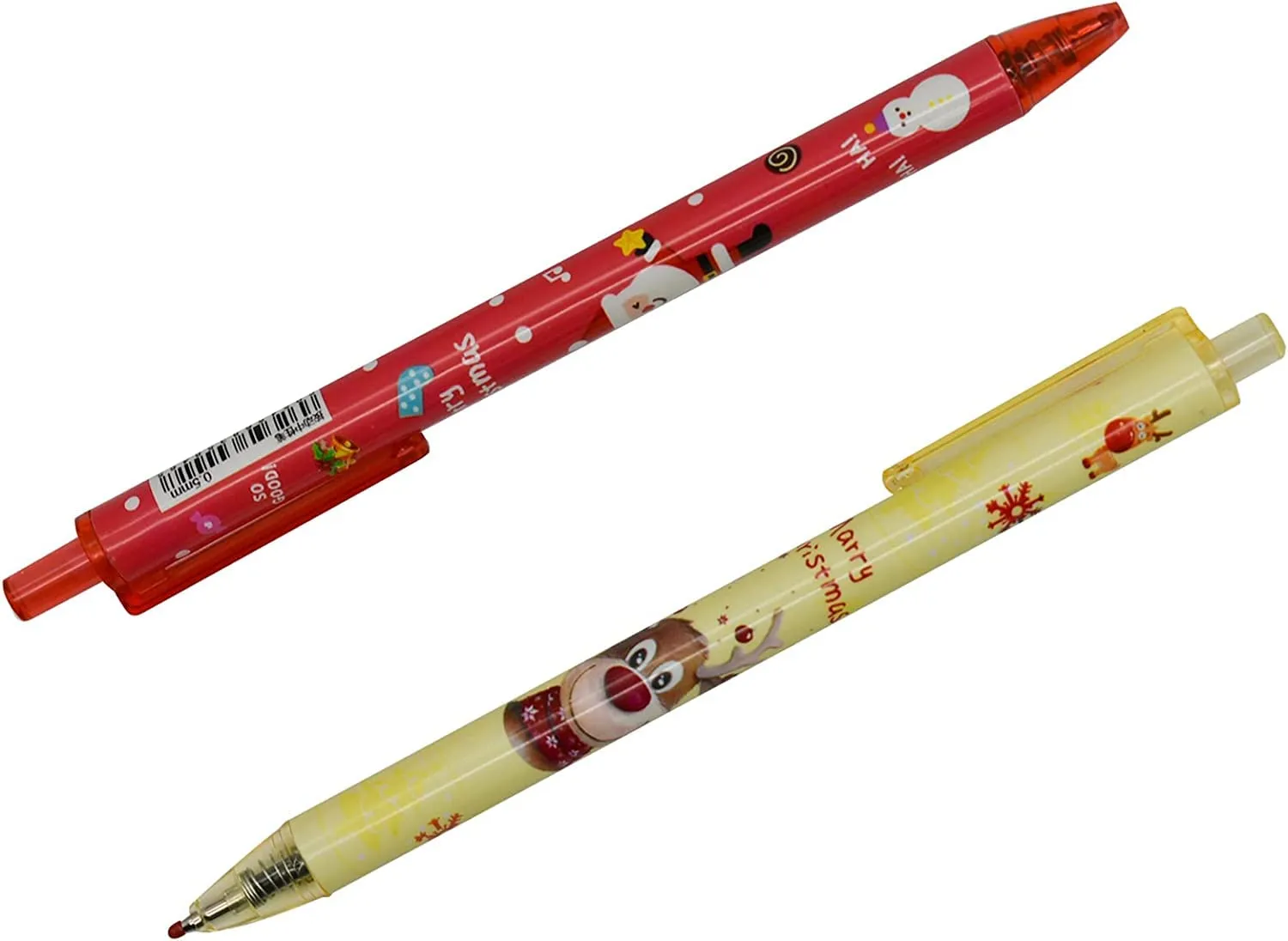 black pens cartoon pens ballpoint pens back to school supplies cartoon gel pen retractable printing pens santa claus christmas trees snowman elk black ink