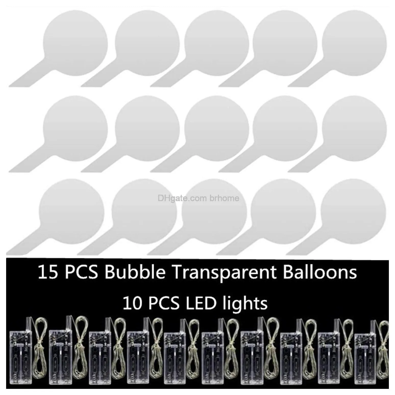 led bobo balloons transparent led light up balloons helium style glow bubble balloons with string lights for party birthday wedding festival decorations warm white