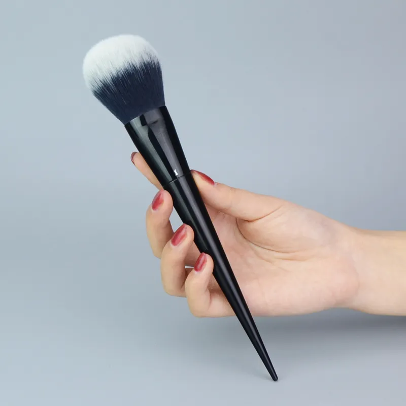 Lock-It Edge Precision Powder Brush #1 - Fluffy Tapered Powder Blush Bronzer Brushes Beauty Makeup Blender Tool