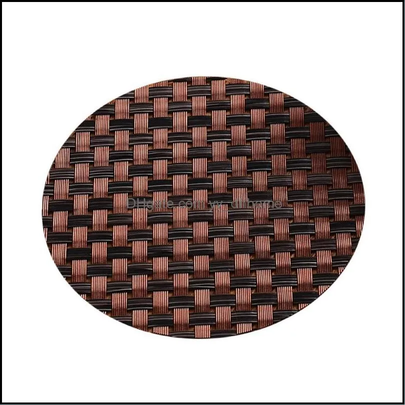 Mat Mesh Woven Mini Small Place Weaved Placemat Neat Beautiful Round Circle Dish Office Coffee Cup Table