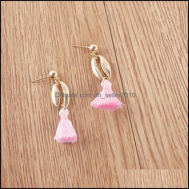 Fashion Shell Tassel Charm Earring for Women Boho Long Colorful Dangle Earring Personality ewelry Gift Wholesale