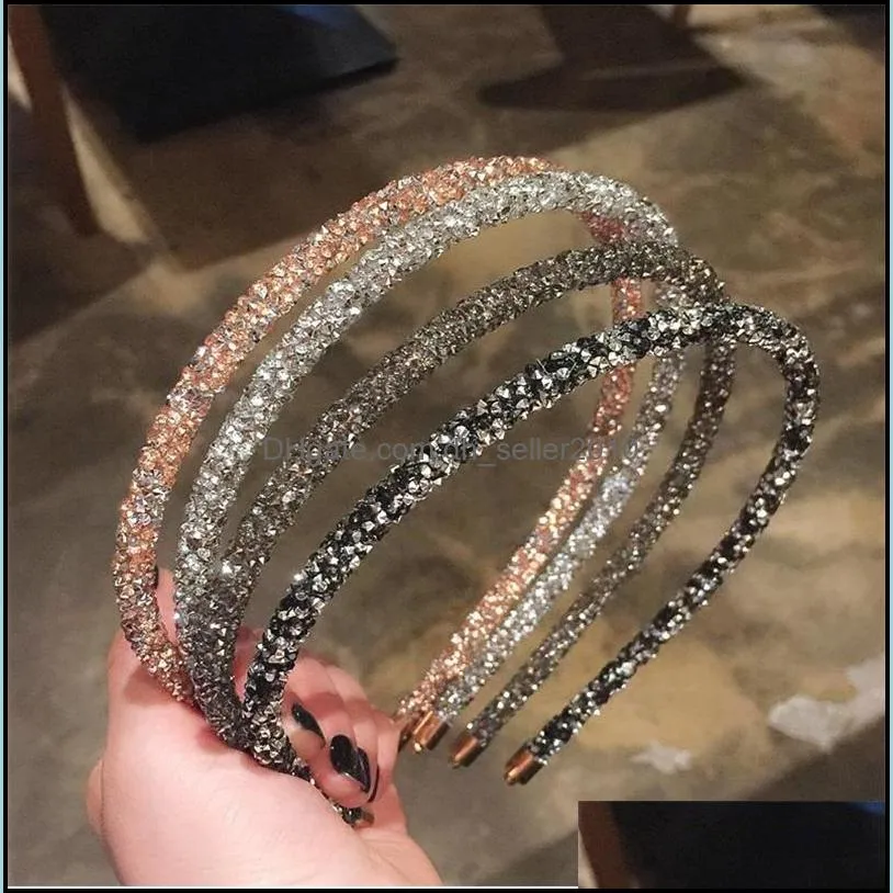 Superflash Headband Thin Edge With Drill Woman Crystal Hair Bands Versatile Temperament Simplicity Hair Hoop Accessories 1 85ls K2B