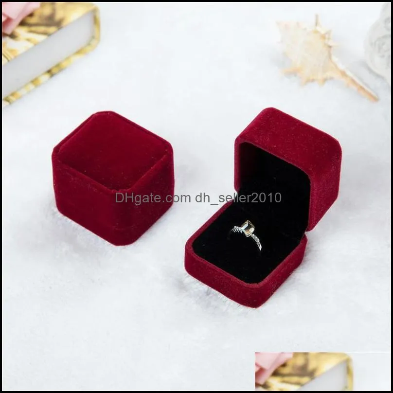 Velvet Jewelry Boxes cases For only Rings Stud Earrings Jewelry Gift Packaging Display 318 Q2