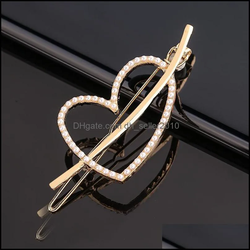 Women Girls Pearl Hair Side Clips Ins Heart Triangle Round An Crown Barrettes Fashion Jewelry Gift 1 75wy Q2