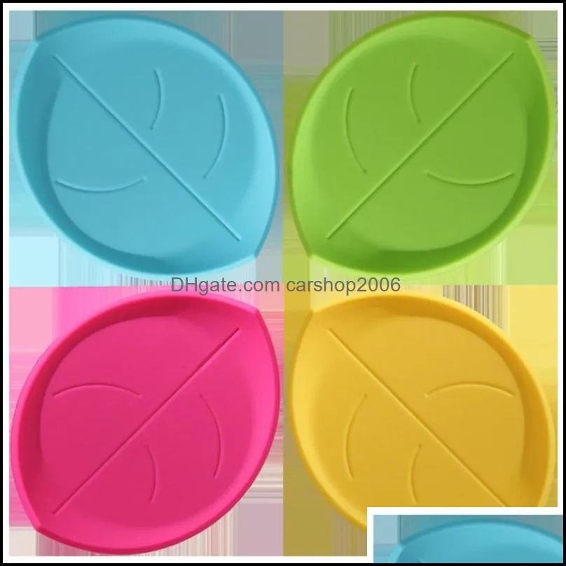 4pcs Creative 3D Leaf Shaped Cup Non-slip Table Mat Cushion Heat Insulation Pad For Home Use