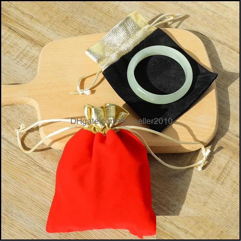 RED 100pcs/lot 7x9cm 9x12cm Velvet Beaded Drawstring Pouches Jewelry Gift Pouch drawstring Bags For Wedding favors