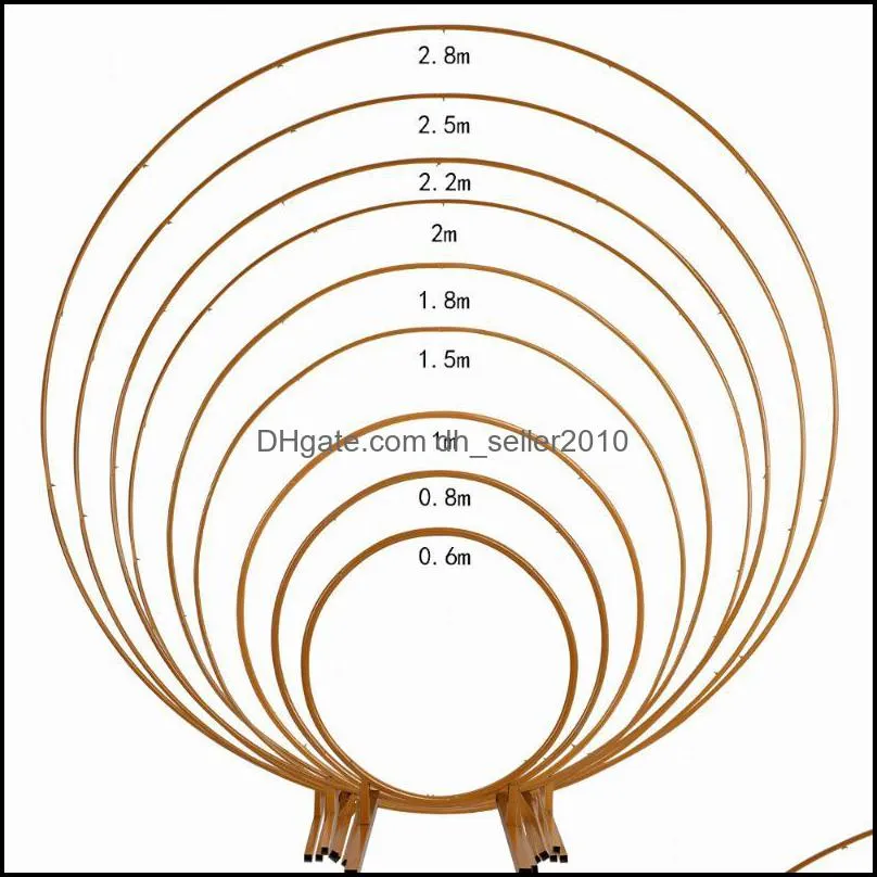 Circle Wedding Arch Balloon Support Kit Props Birthday Decor Wrought Shelf Stage Background Frame Iron Ring Backdrop