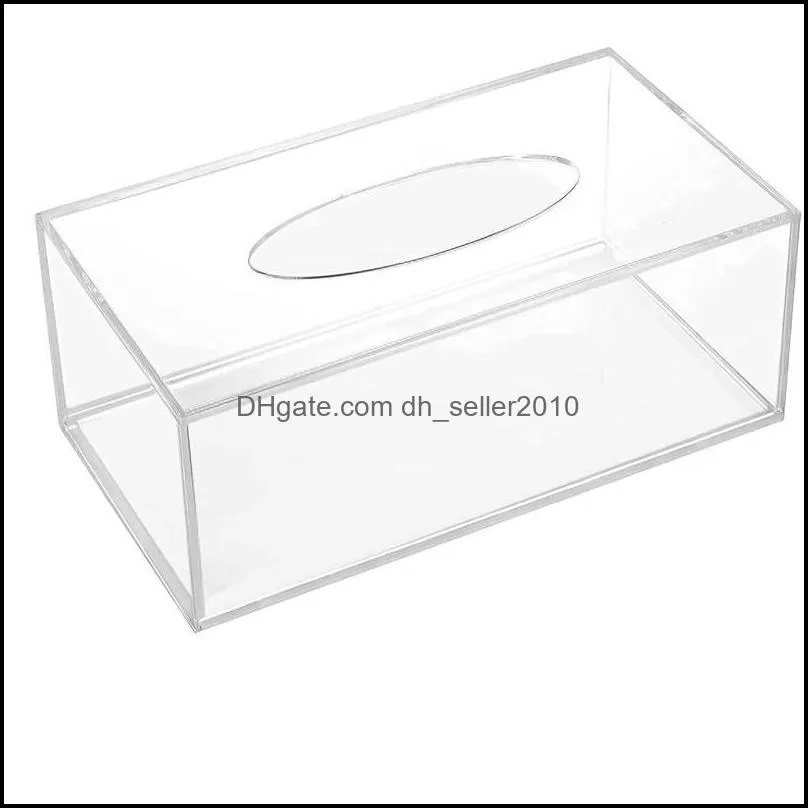 Facial Box Cover Rack Transparent Acrylic Rectangular Napkin Storage Top Is Removable Multi-purpose #09