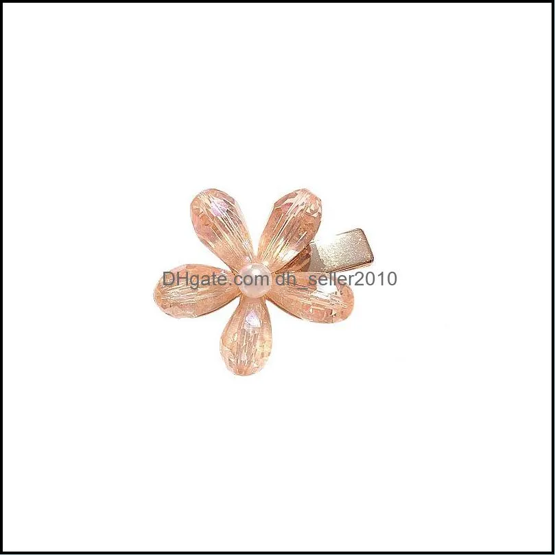 Korea Crystal Flower Pearl Hair Clip for Girls Women Geometric Duckbill Barrette Hairpin Hair Accessories Jewelry Gift 2916 Q2