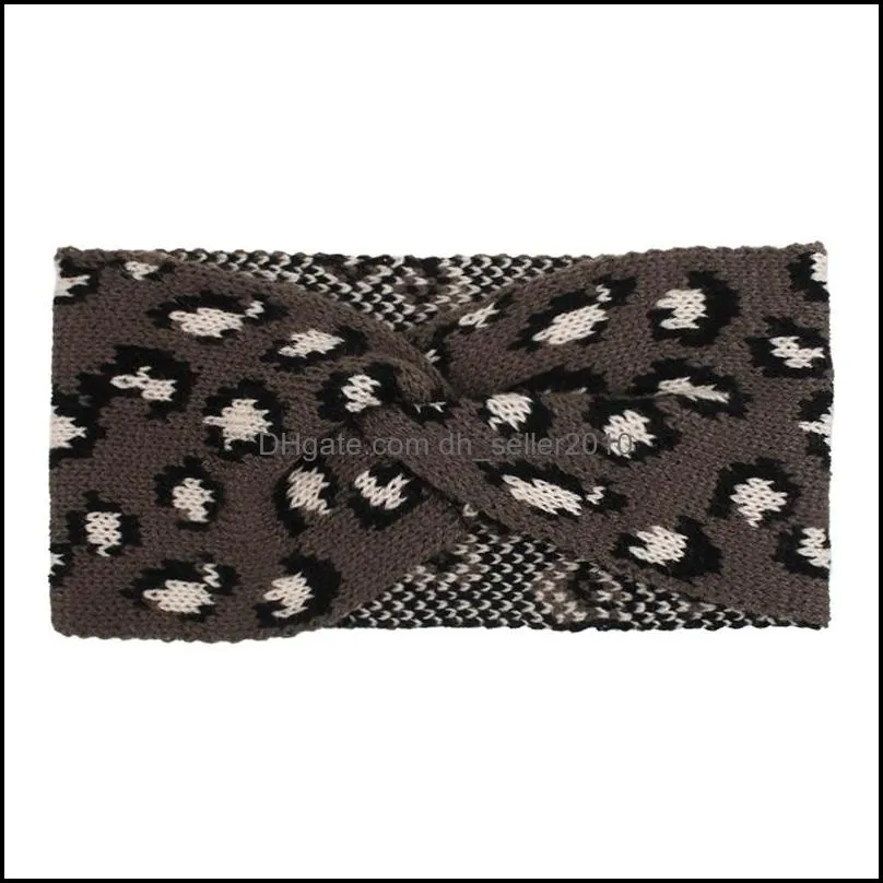 Knitting Hair Band Elastic Fashion Leopard Print Wool Hairs Accessories For Women Autumn And Winter Headband 4xm K2B