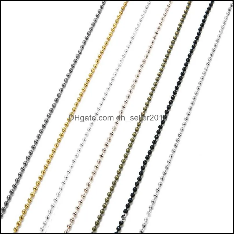 10yards/lot 1.5/2/2.4mm Iron Ball Bead Link Chains Necklace Chain Accessories For DIY Jewelry Findings Supplies Jewelry Making 1180 Q2