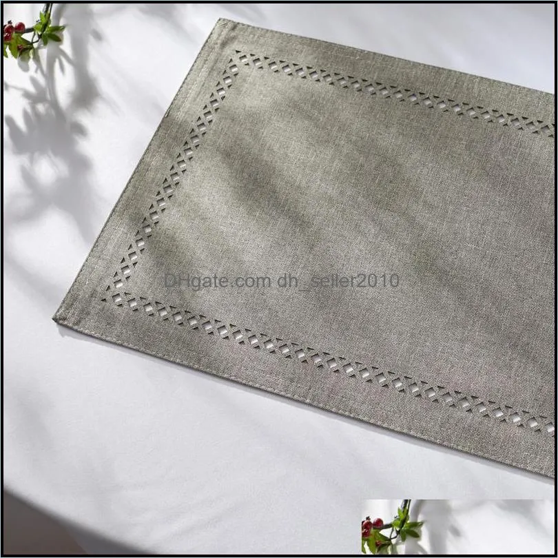 Rectangular Table Mat Imitation Linen Non-slip Anti-scalding Heat Insulation Pad Bowl Western Place