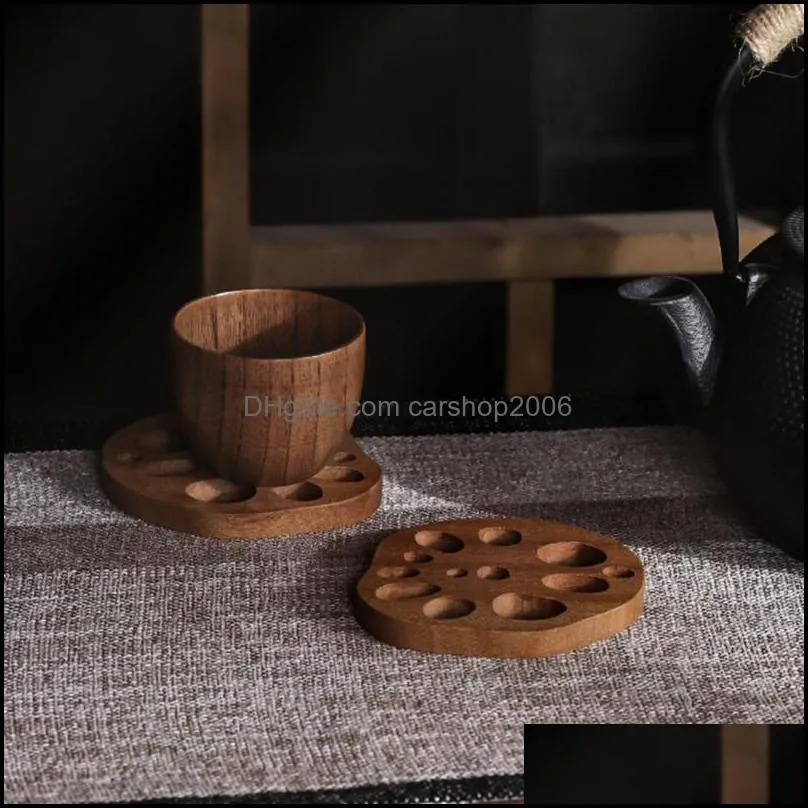 Excellent Table Mat Thick Anti-slip Sturdy Decorative Wooden Cup Pad