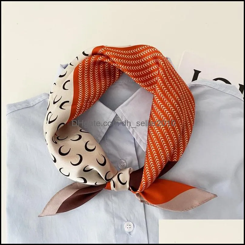 beautiful print luxury bag strap headbands women silk fashion head scarf headwear square scarves bag accessories 64 u2