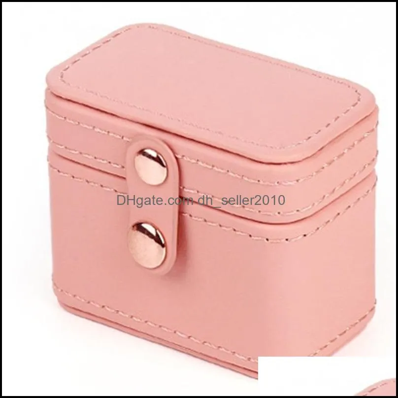 Jewelry Pouches Bags Mini Snap Leather Ring Storage Box Earring Bangle Display Case Organizer