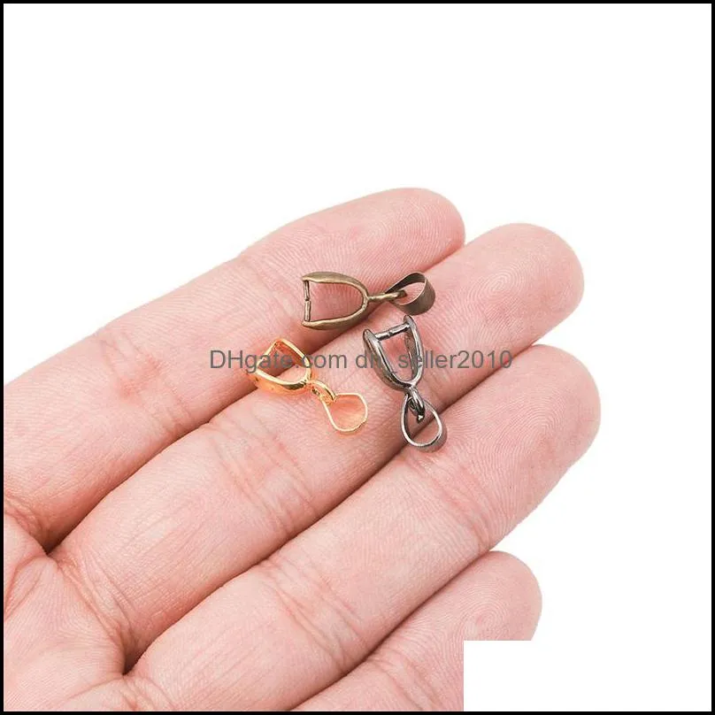 50pcs/lot Gold Copper Pendant Clasps Hook Bails Clips Connectors for Jewelry Making DIY Necklace Pendants Clasp 930 T2