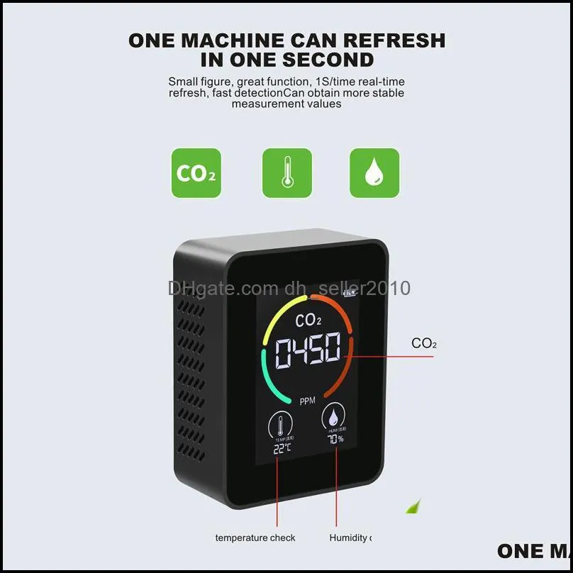 Carbon Dioxide Air Quality Monitor TVOC FormaldehConcentration Detector With Digital Display