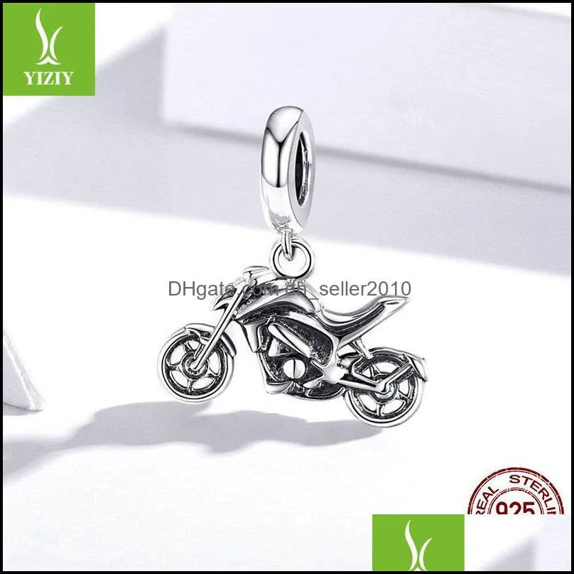925 Sterling Silver Motorcycle Original jewelry Charm for 3mm Bracelet Accessories DIY charm make