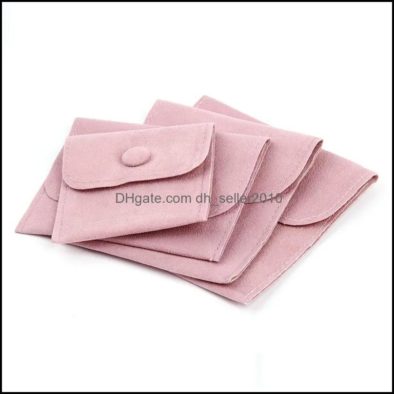 Jewelry Gift Packaging Envelope Bag with Snap Fastener Dust Proof Jewellery Gift Pouches Made of Pearl Velvet Pink Blue Size Choice 503