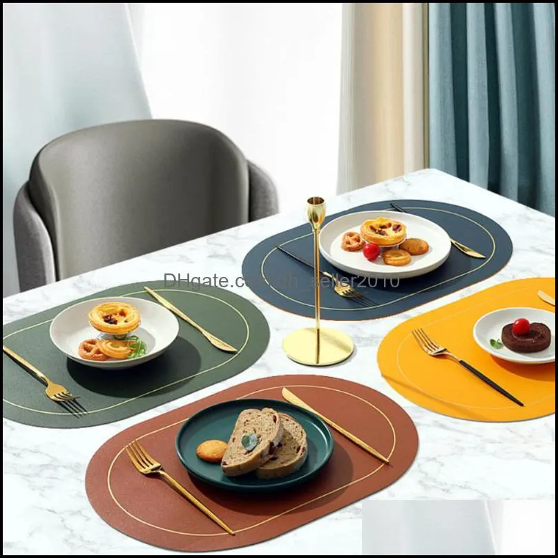 Insulation Oilproof Leather Placemat Western Food Dining Tableware Table Mat Bowl Cup Kitchen Accessories