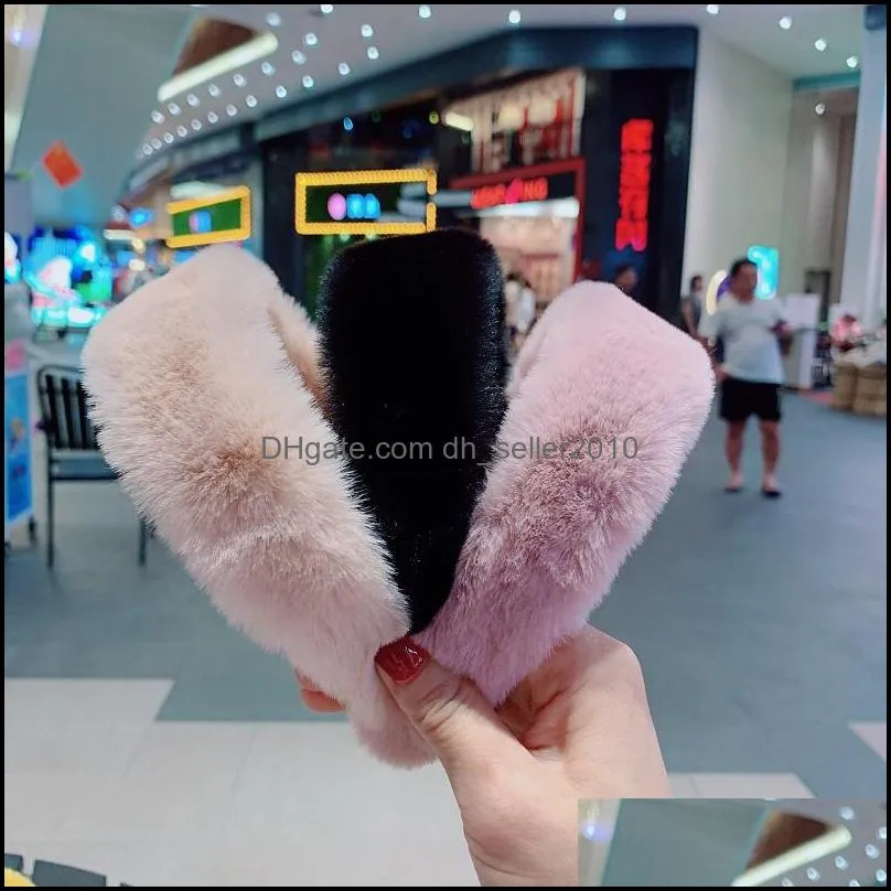 Sweet Retro Women Elegant Rabbit Fur Headbands Hairbands Vintage Hair Accessories Hair Bands Winter Party Jewelry Headband Gift 33 N2