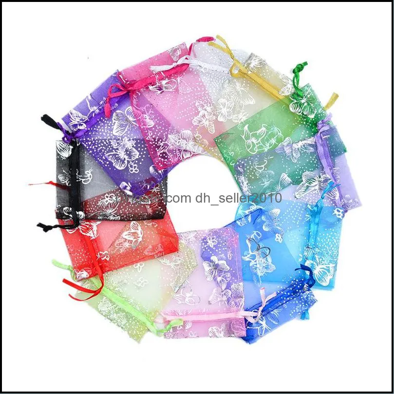 Butterfly Organza Pouches Jewelry Favor Bags Wedding Candy Party Packaging Bags 2874 Q2