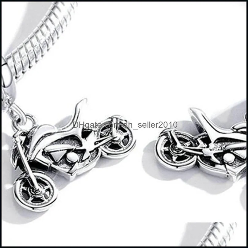 925 Sterling Silver Motorcycle Original jewelry Charm for 3mm Bracelet Accessories DIY charm make