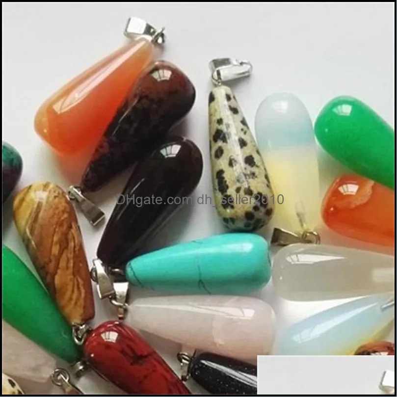 Natural Stone Pendants Charms Women Men Color Mixing Long Drops Necklace Drifter Charms For DIY Jewelry Making Accessories1 4cx K2B