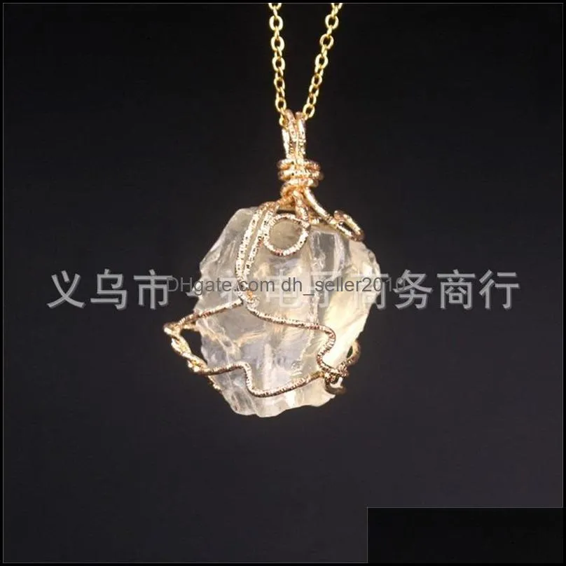 Natural Amethyst Pendants For Charms Necklace Women Men Sweater Chain Lemon Quartz Stone Fluorit Charms Diy Jewelry Making 5 5jl K2B