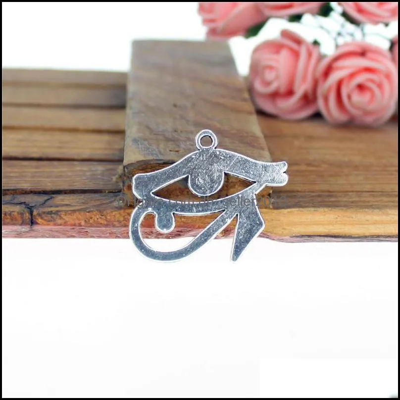 27X33Mm 100Pcs Alloy Rah Egypt Eye Of Horus Egyptian Antique Silver Bronze Charms Pendant For Necklace Jewelry Making Findings