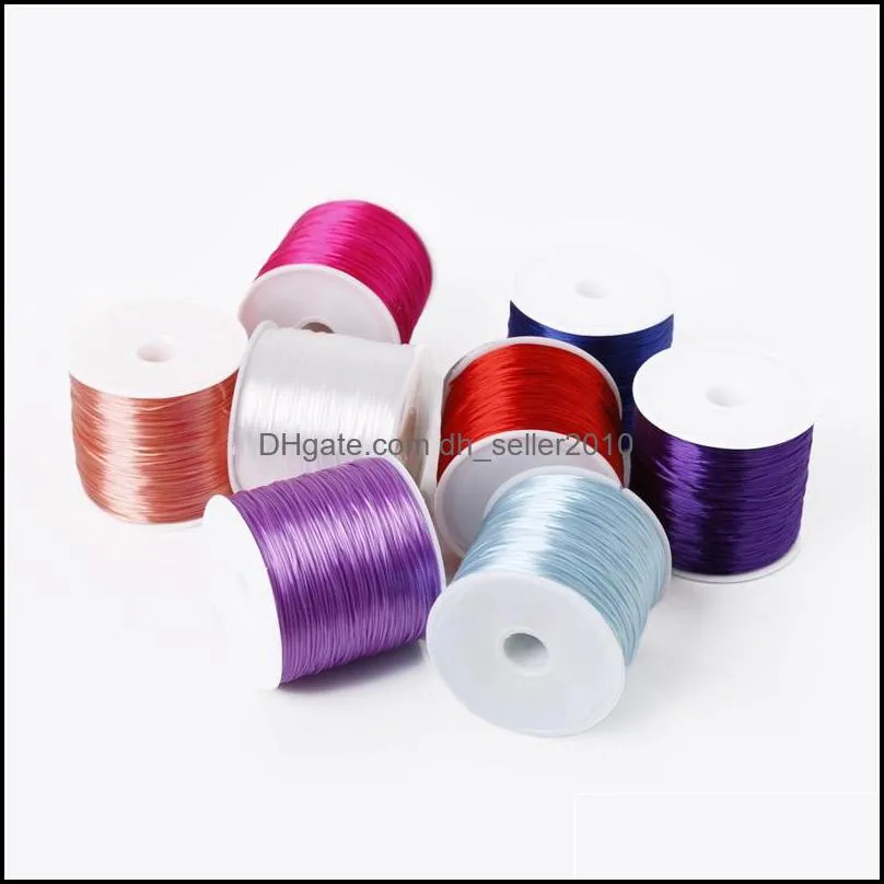 50M/roll 0.7mm Elastic Round Crystal Line Thread Nylon Rubber Stretchy Cord Wire For Jewelry Making Beading Bracelet 14 Colors 1707 Q2