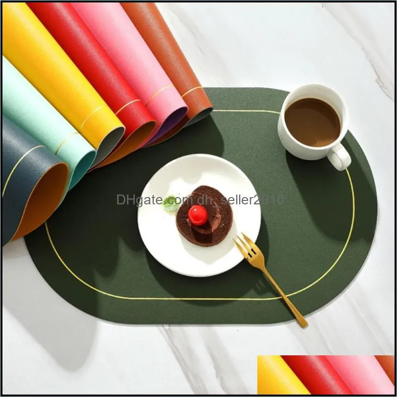 Insulation Oilproof Leather Placemat Western Food Dining Tableware Table Mat Bowl Cup Kitchen Accessories