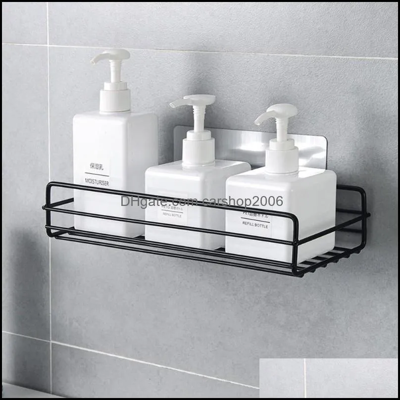 Rack Toilet Shampoo Shower Gel Wall Mounted Organizer Kitchen Accessories Free Punching Hanging