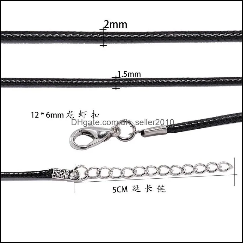 Leather PU Rope Chain For Necklace Multi Colour Pendant String Sweater Cord Weave