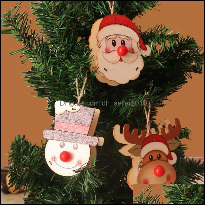 3PCS Christmas Cartoon Pendants For Family Holiday Decorations Hang On The Tree Ornaments