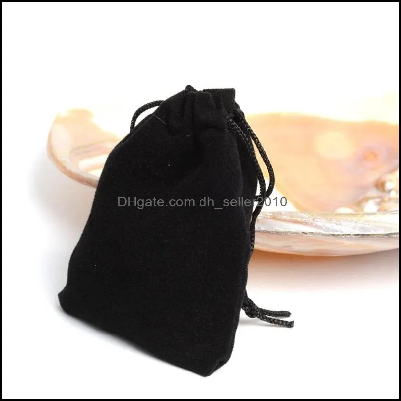 10x12cm 50pcs Black Velvet Drawstring Bag Pouch Jewelry Bag Christmas Wedding Gift Bag Jewelry Packaging Display 588 Q2